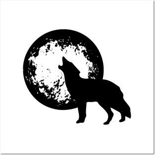 Wolf Howling at the moon Posters and Art